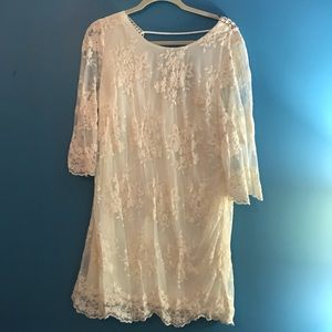 White Lace Sheath Dress